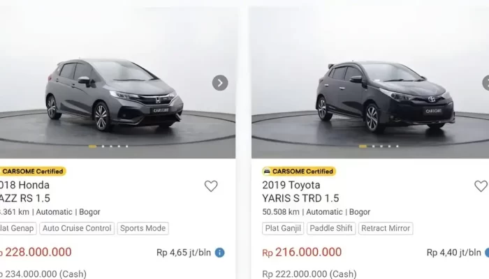 Anak Muda Pilih Mobil Bekas Favorit di Carsentro Bogor dengan DP Murah ala CARSOME