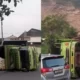 Tragedi di Gedung Air Bandar Lampung Truk Hino Tergelincir dan Menghantam Tiga Kios Warga