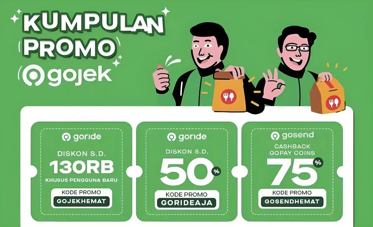 GRATIS! 11 Kode PROMO GOJEK Hari Ini, Rabu 23 Agustus 2023 Segera Diskon ekstra 50 persen pesan GoRide
