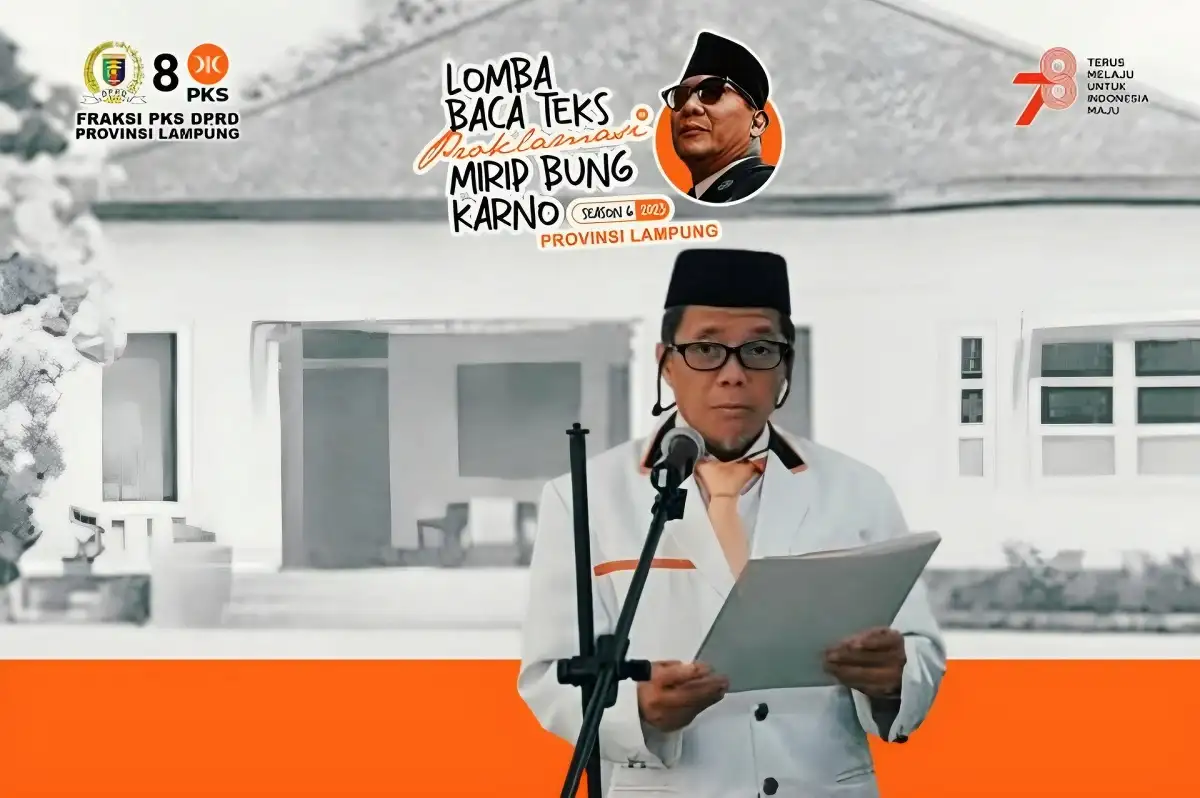 Guru Madrasah Lampung Selatan Juarai Lomba Baca Proklamasi Mirip Bung Karno di Fraksi PKS DPRD Lampung