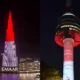 Ikut Meriahkan HUT ke-78 RI, Menara Burj Khalifa Dubai Uni Emirat Arab Menyala Merah Putih