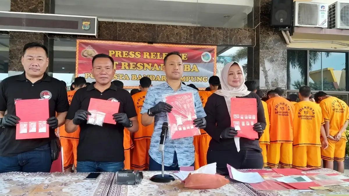 Juli 2023, Polisi Ciduk 20 Bandar dan 15 Pengguna Narkoba di Bandar Lampung