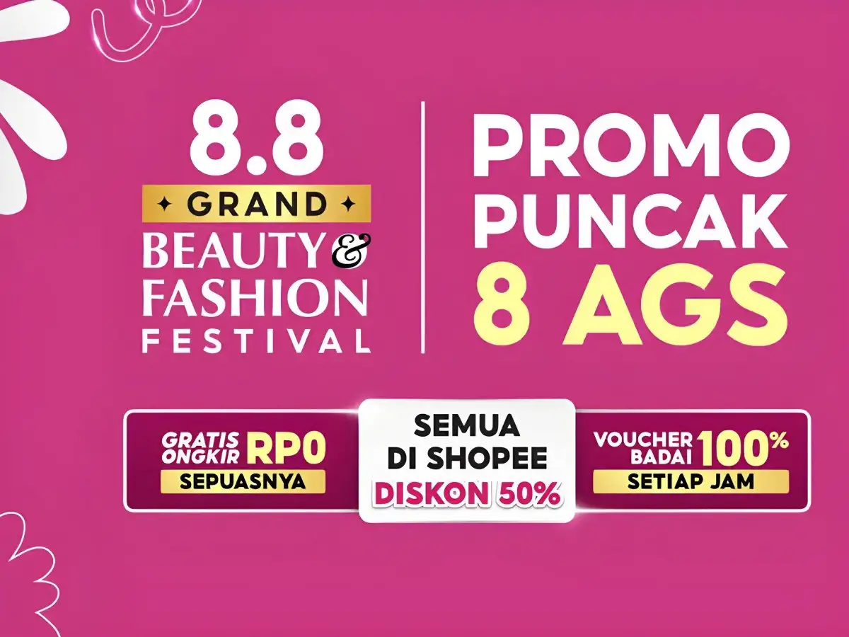 KEJUTAN! Promo 8.8 Big Sale Shopee, hari ini 8 Agustus 2023 Jangan lewatkan kesempatan ini!