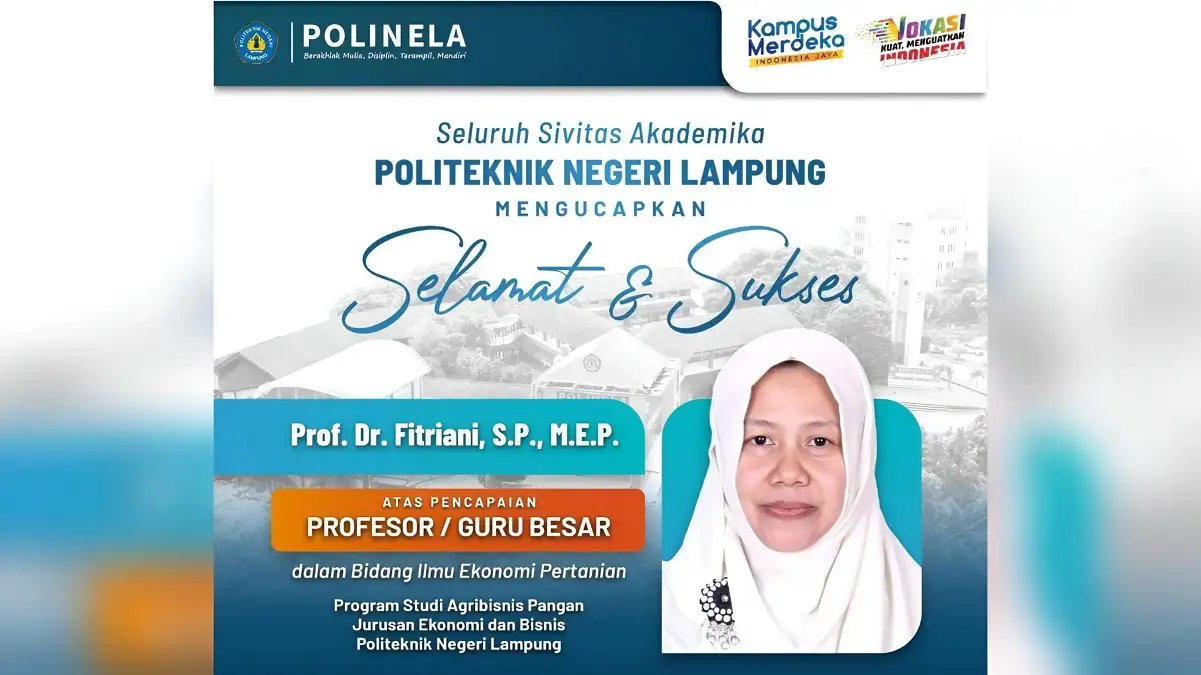 Politeknik Negeri Lampung, Kembali Lahirkan Guru Besar di Bidang Ilmu Ekonomi Pertanian