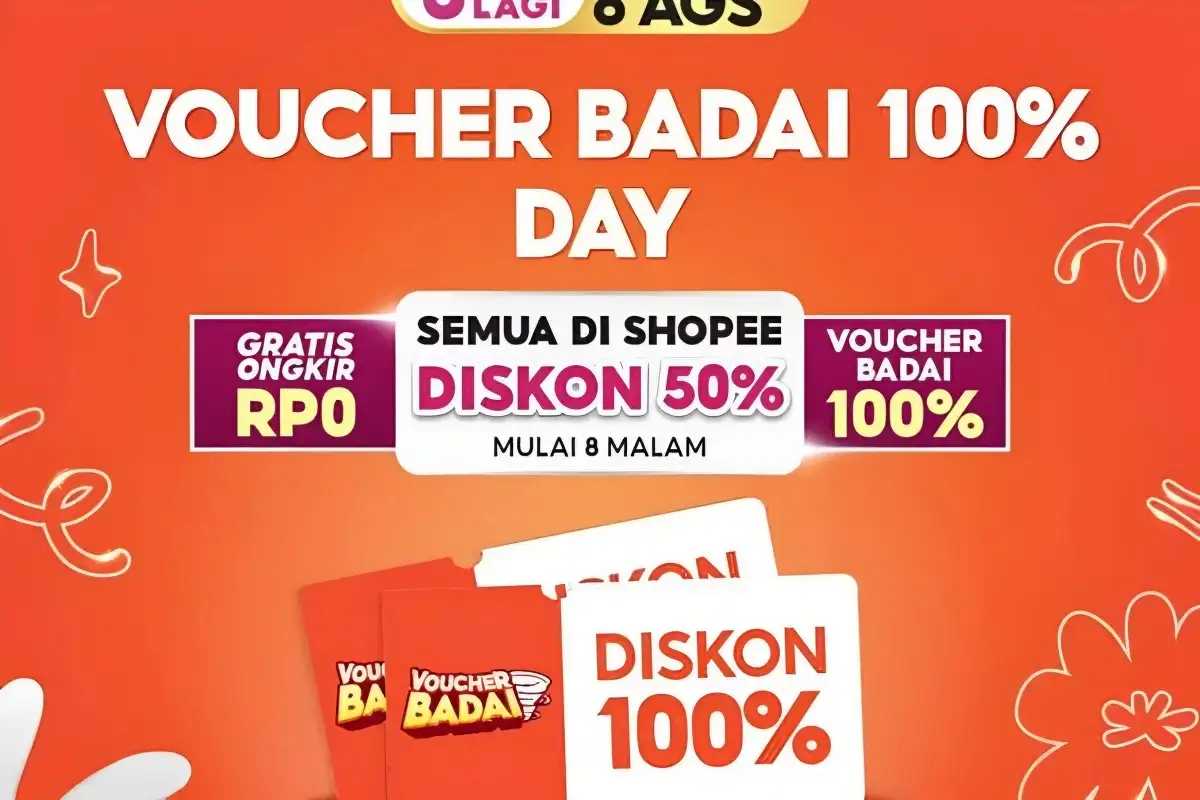SHOPEE Prpmo 8.8! Jawaban Voucher Badai Shopee 8 Agustus 2023 Banjir promo dapatkan diskon gede-gedean!