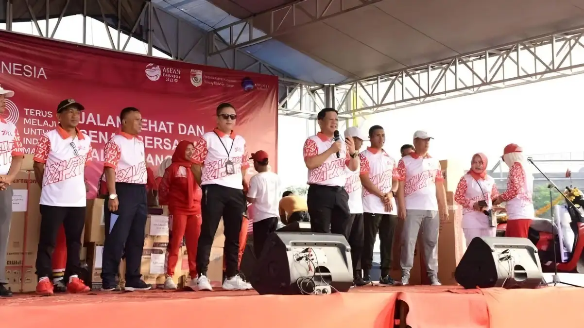 Sambut Hari Kemerdekaan ke 78, Pemkab Tulangbawang Barat Gelar Senam dan Jalan Sehat Bareng Masyarakat