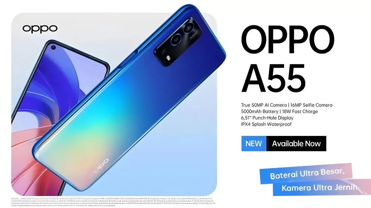 Selain Desain Ramping, HP Oppo A55 Juga Bersertifikasi IPX4 Tahan dari Percikan Air!