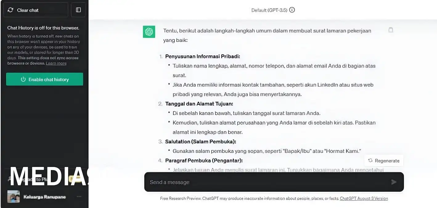 Cara menulis surat lamaran kerja menggunakan ChatGPT