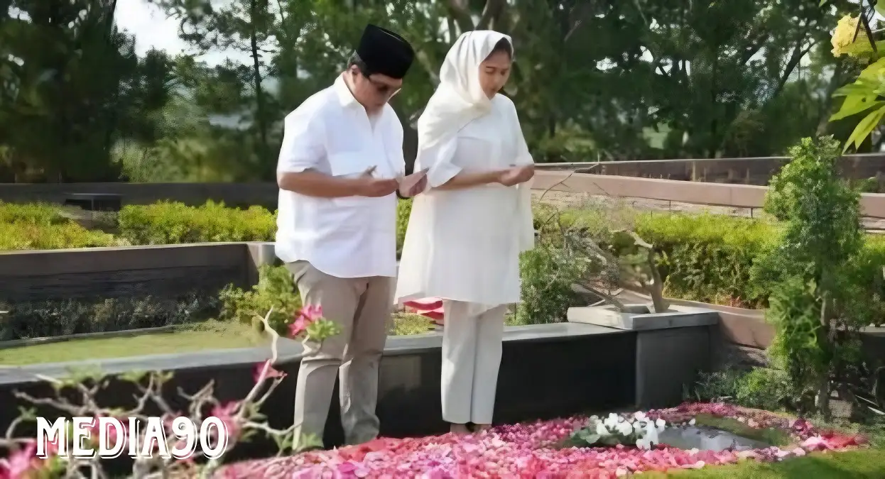 Gibran Rakabuming Diambang Cawapres Prabowo Subianto, Erick Thohir Ziarah ke Makam Ayah