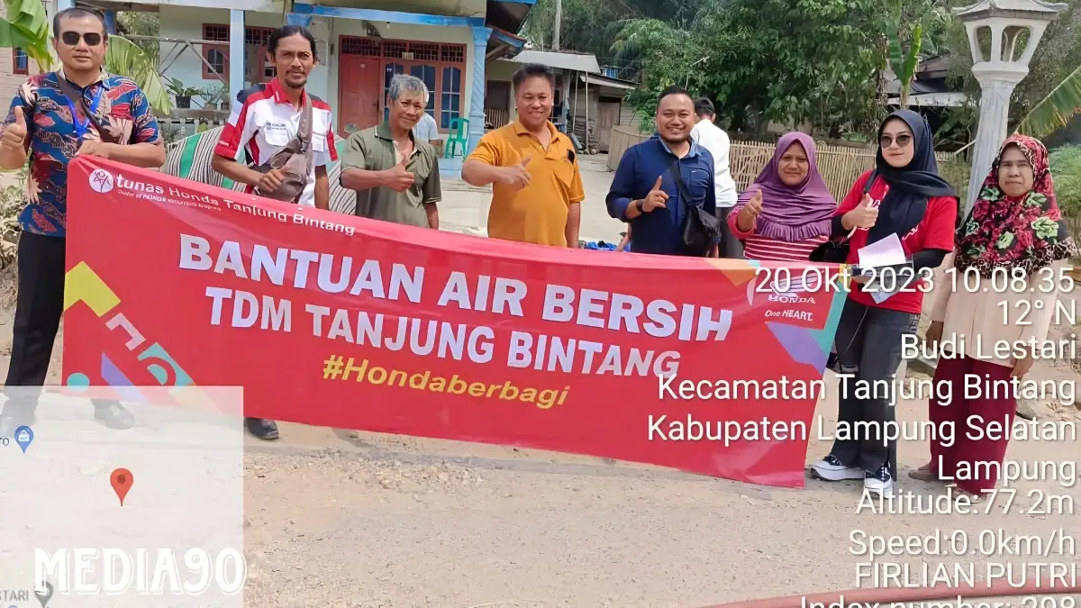 Terdampak Kemarau, TDM Tanjung Bintang Salurkan Ribuan Liter Air Bersih ke Warga Desa Budi Lestari