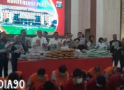 Operasi Anti-Narkoba Polda Lampung Berhasil: 30 Tersangka Ditangkap, 43 Kg Ganja dan 113 Sabu Disita dalam Dua Bulan