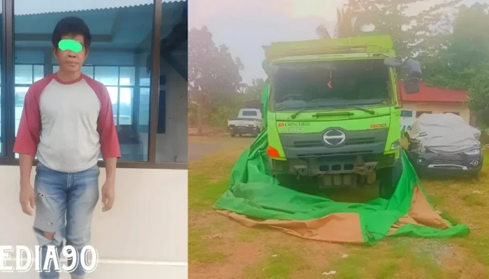 Mabuk Melaju: Sopir Truk Hino Terlibat Tabrakan dengan Mobil Polisi dan Warung Tenda di Natar, Ditangkap Setelah Melarikan Diri