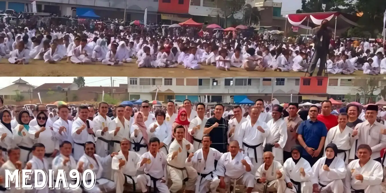 Ribuan Karateka KKI Lampung Ikuti Ujian Kenaikan Sabuk di Jati Agung Lampung Selatan