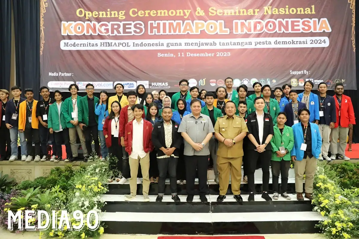 Airlangga Hartanto Didampingi Gubernur Arinal Buka Kongres Nasional Himapol Indonesia VIII di Bandar Lampung