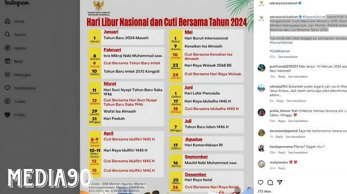 Catat! Ini Daftar Tanggal Merah dan Cuti Bersama 2024