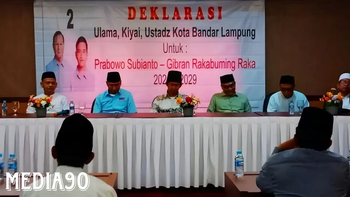 Gabungan Ulama, Kyai, dan Ustad se-Bandar Lampung Deklarasikan Dukungan untuk Prabowo-Gibran