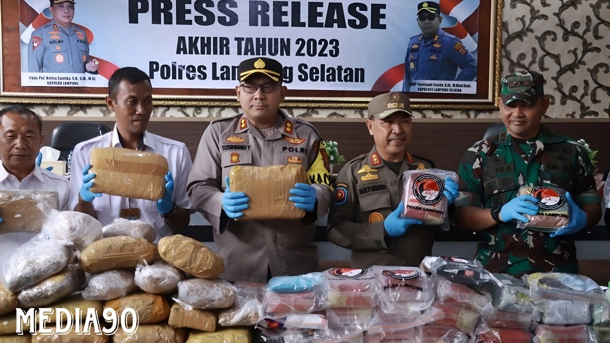 Sepanjang 2023, Polres Lampung Selatan Sikat 123 Bandar Hingga Kurir Narkoba