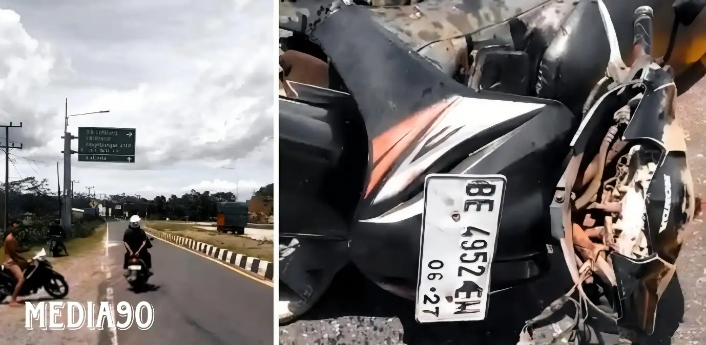 Truk Tabrak Lari di Akses Tol Bakauheni Selatan, Pemotor Warga Desa Hatta Lampung Selatan Tewas