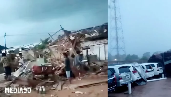 Kerusuhan Angin Puting Beliung di Gerbang Dipasena Rawajitu Selatan: Rumah Hancur, Mobil Terkena Hantaman Atap