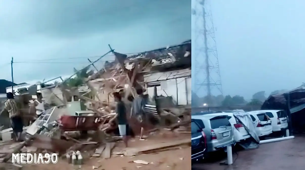 Angin Puting Beliung Porak-Porandakan Rumah di Gerbang Dipasena Rawajitu Selatan, Mobil Rusak Tertimpa Atap