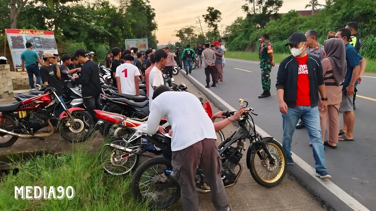 Bubarkan Balap Liar di Jalan Sutami Malang Sari, Polsek Tanjung Bintang Kerangkeng 43 Motor