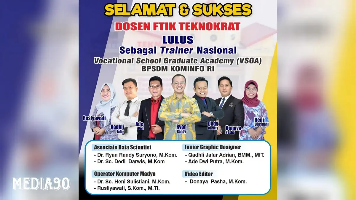 Dosen Teknokrat Lulus Seleksi Trainer Vocational School Graduate Academy dari Kementrian Kominfo