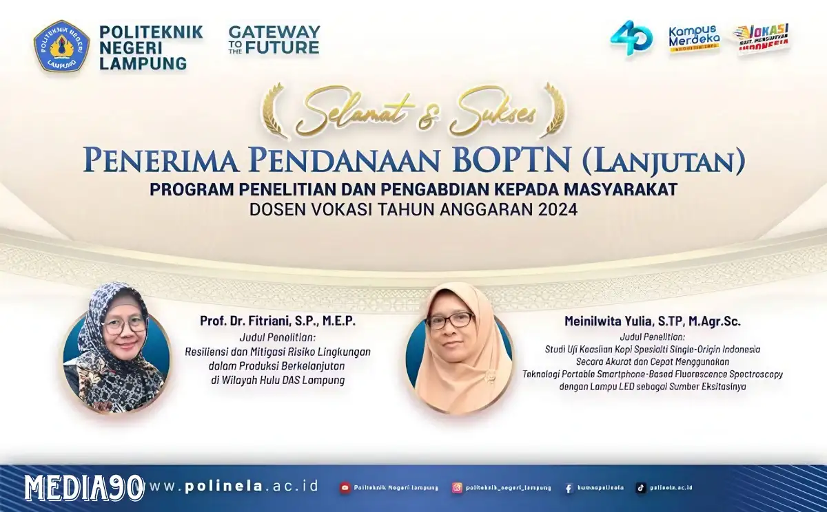 Fokus pada Penelitian dan Pengabdian, Dua Dosen Polinela Berhasil Raih Pendanaan BPOTN