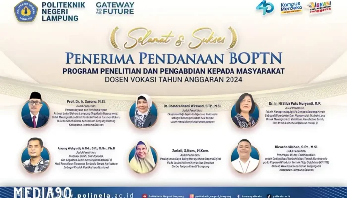 Menorehkan Jejak Inovasi: Enam Dosen Polinela Raih Pendanaan BOPTN 2024 dengan Dedikasi yang Menginspirasi