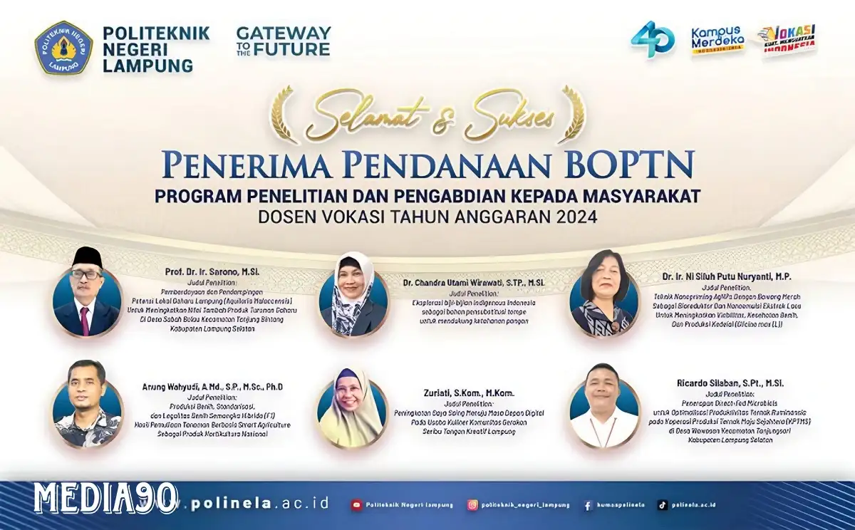 Inovasi dan Dedikasi, Enam Dosen Polinela Raih Pendanaan BOPTN 2024