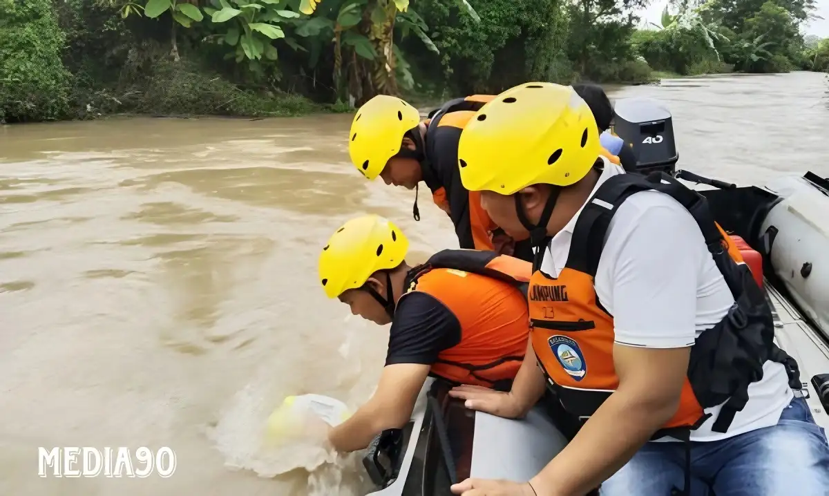 Remaja Asal Candipuro Hanyut di Sungai Way Galih Lampung Selatan Belum Ditemukan, Begini Pencarian Tim SAR