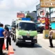 Cegah Kemacetan Idufitri, Polres Pringsewu Pasang Pembatas Jalan Mulai Pasar Induk Hingga Multi Mart Sidoharjo
