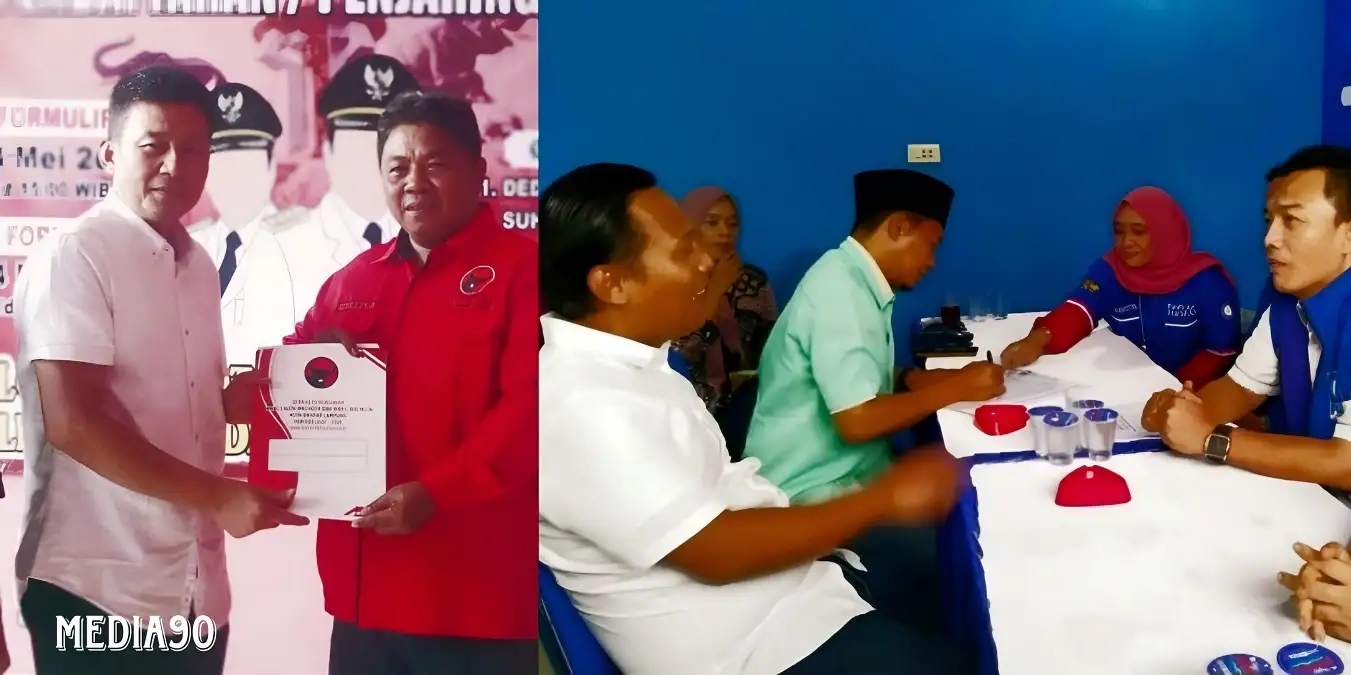 Pilkada Bandar Lampung, M. Ikhsan Daftar di PDIP, Ketua KNPI Lampung Iqbal Ambil Formulir PAN