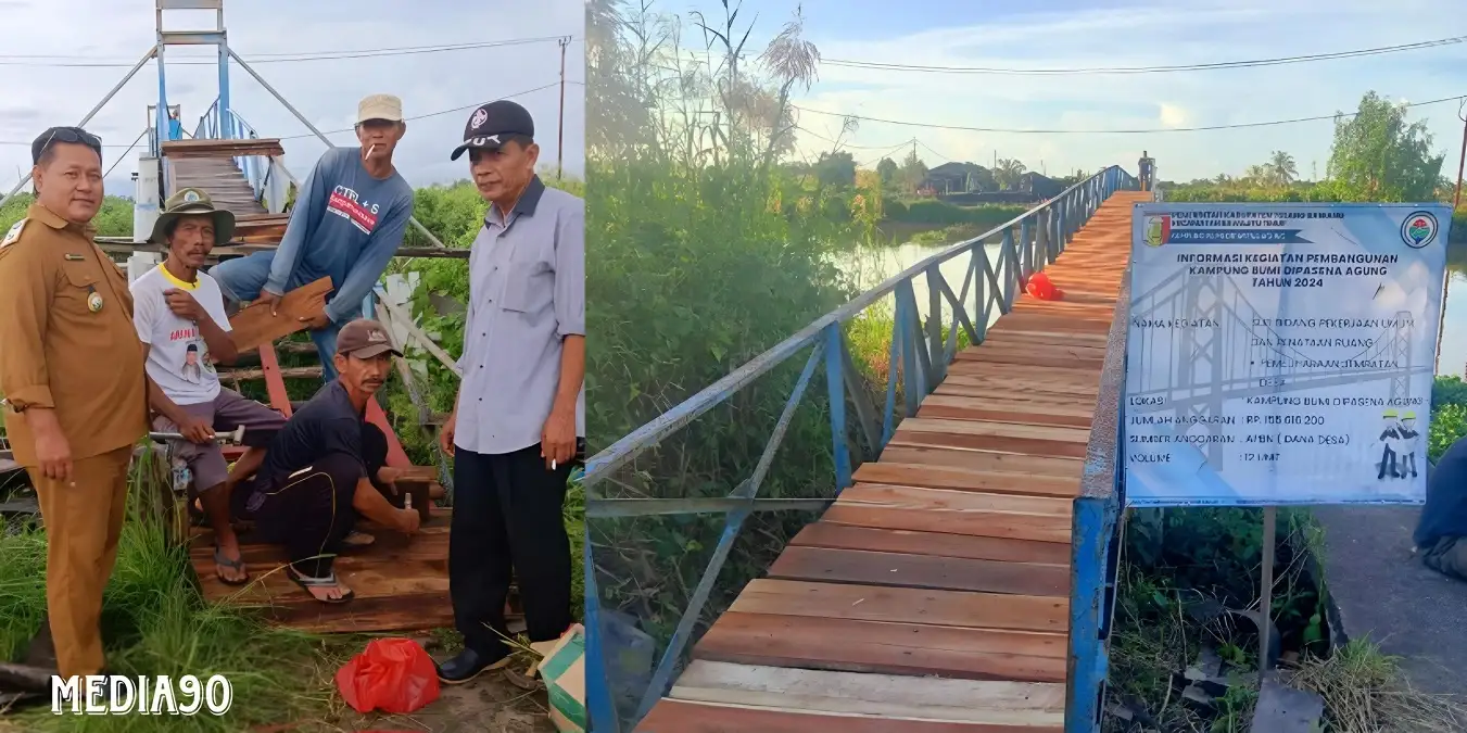Perlancar Akses di Areal Tambak, Kampung Bumi Dipasena Agung Perbaiki 12 Jembatan Kayu