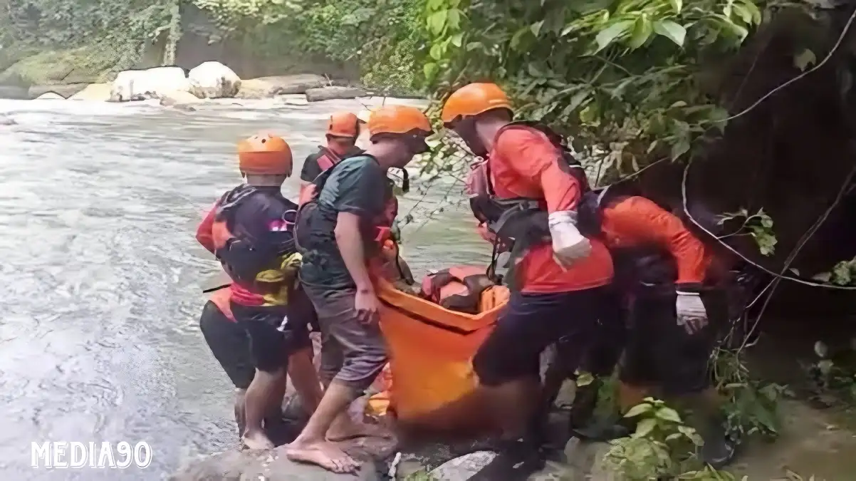 Pria Terpeleset dan Hanyut Saat Mancing di Sungai Semuong Suoh Lampung Barat Ditemukan Meninggal