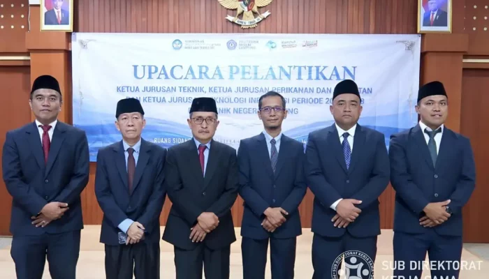 Profesor Sarono Resmikan Tiga Kepala Jurusan Terbaru di Polinela untuk Masa Jabatan 2024-2028