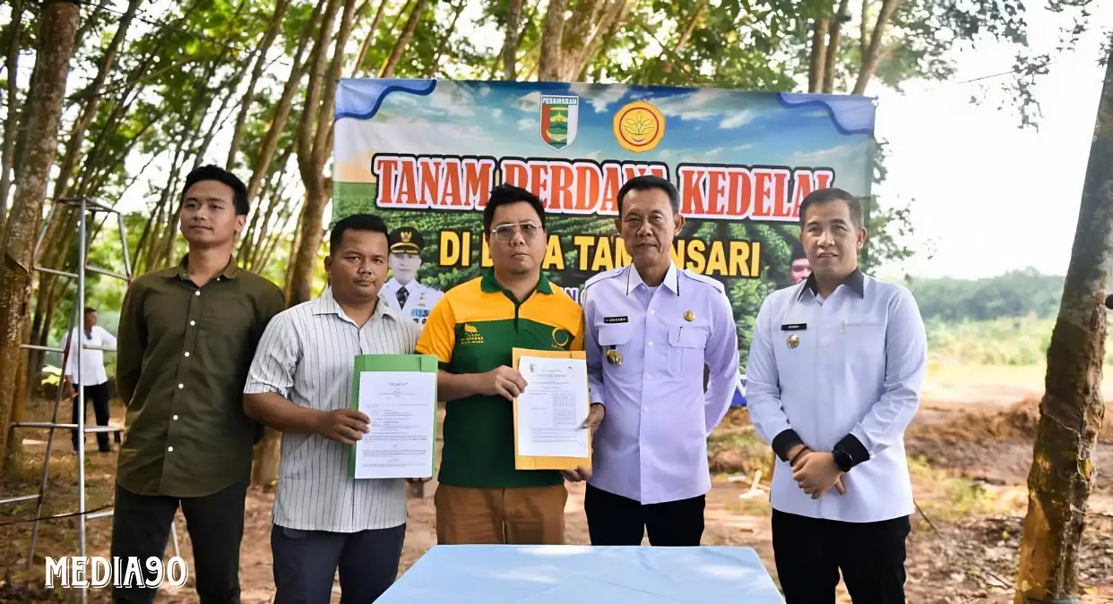 Tingkatkan Ketahanan Pangan, Bupati Dendi dan Kementan RI Tanam Kedelai Perdana di Pesawaran