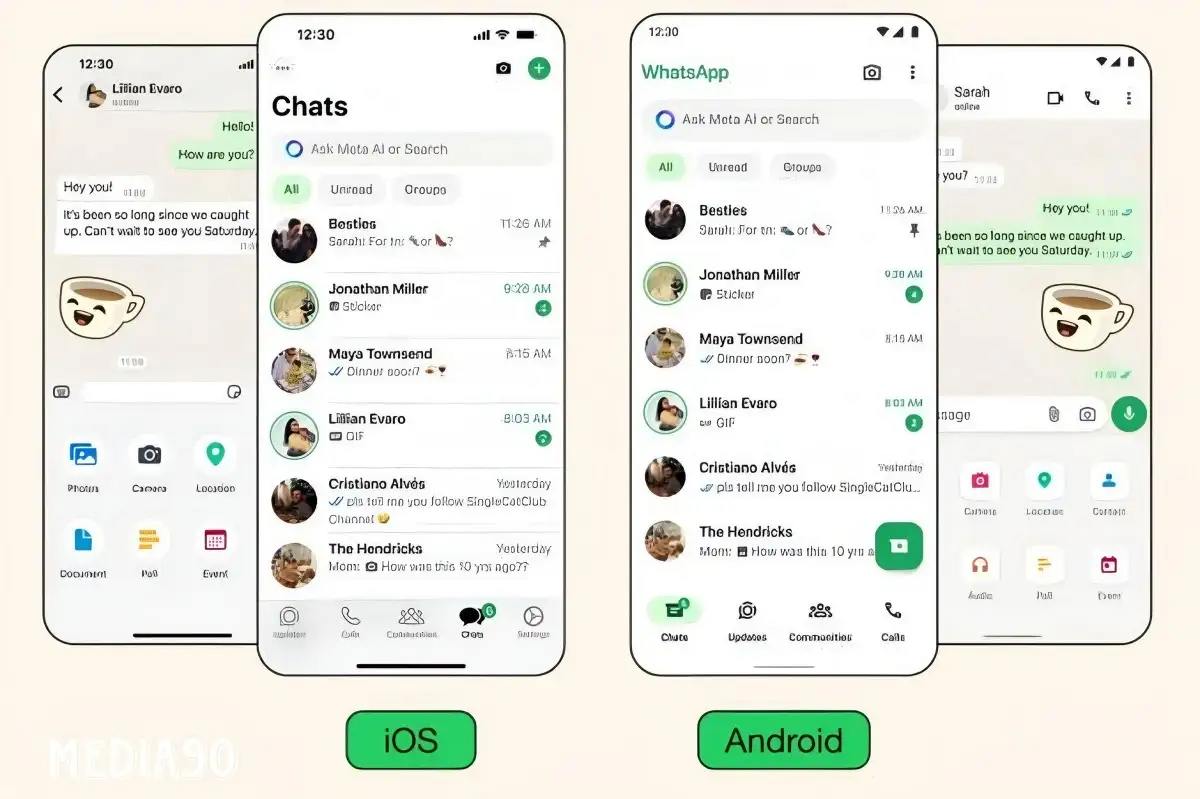 WhatsApp resmi meluncurkan pembaruan desain untuk iOS dan Android