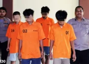 Empat Remaja dari Pagelaran dan Pringsewu Barat Ditangkap Tekab 308 karena Begal Motor untuk Membeli Sabu