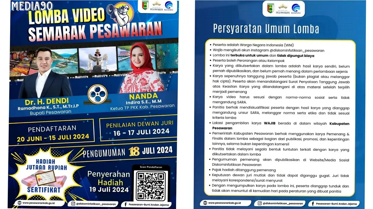 HUT Pesawaran ke-17, Diskominfotiksan Adakan Lomba Video dengan Hadiah Jutaan