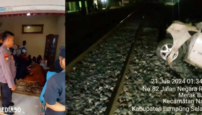Tabrakan di Perlintasan Merak Batin Natar: Kereta Api vs Toyota Agya, Warga Hajimena Meninggal Dunia