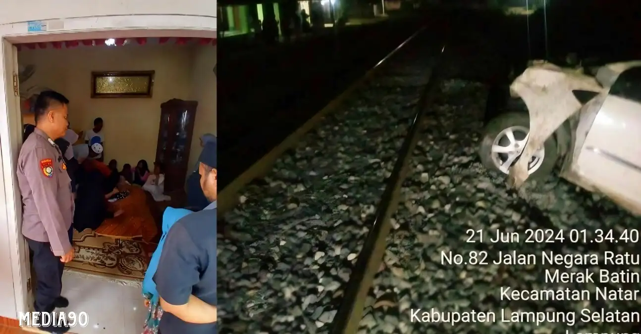 Kereta Api Tabrak Toyota Agya di Perlintasan Merak Batin Natar, Warga Hajimena Meninggal