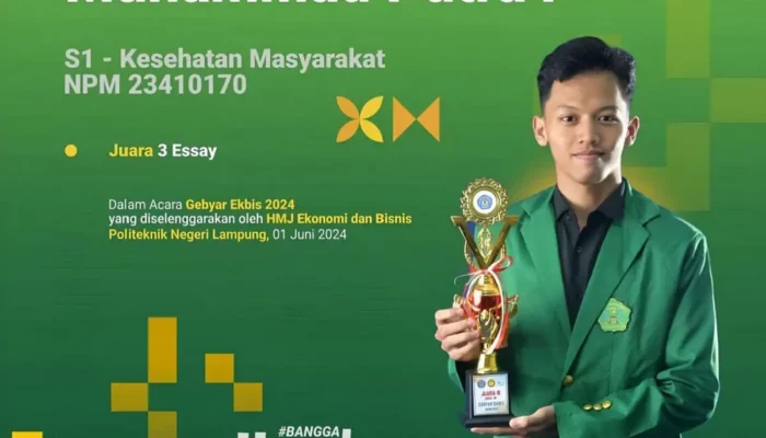 Muhammad Putra Pratama, Mahasiswa Universitas Malahayati, Sabet Juara Essay di Gebyar Ekbis 2024