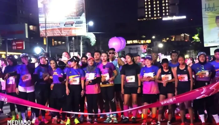 Ribuan Peserta Meriahkan Lomba Lari di Tugu Adipura Bandar Lampung untuk Peringati Hari Bhayangkara ke-76