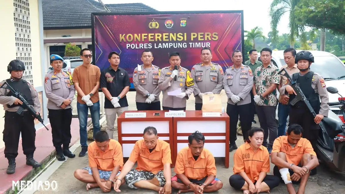 Sepekan, Polres Lampung Timur Tangkap Empat Pelaku Begal dan Satu Pelaku Asusila Anak Kandung