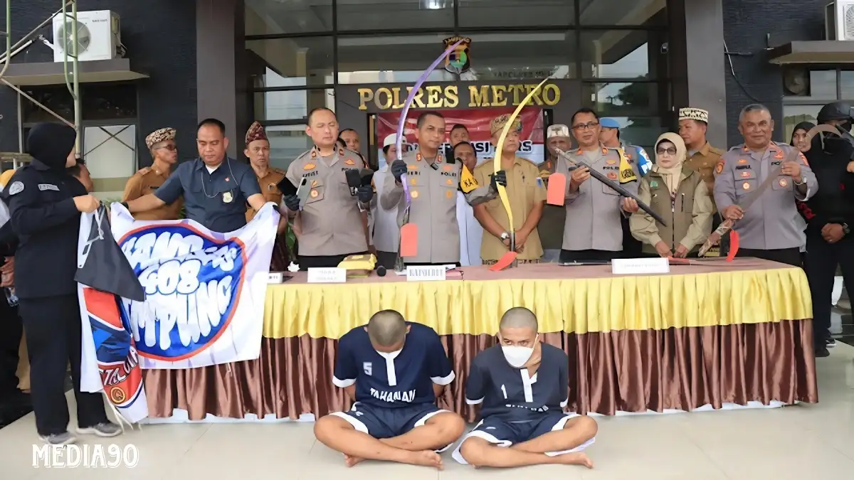 Sering Tawuran di Metro, Polisi Tangkap Belasan Anggota Geng Motor, Pelakunya Masih Pelajar