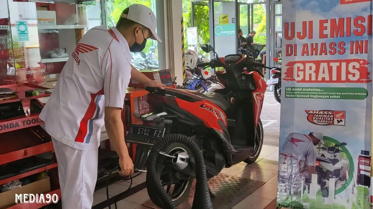 Astra Motor Natar Layani Pengecekan Uji Emisi Gratis ke Motor Honda Konsumen