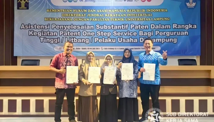 Prestasi Gemilang: Enam Dosen Polinela Raih Sertifikat Paten dari Kemenkumham RI