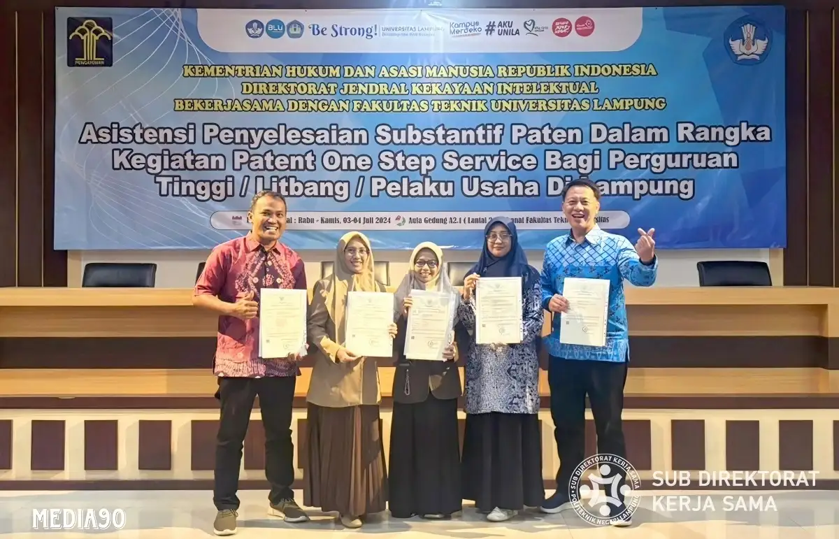 Enam Dosen Polinela Raih Sertifikat Paten di Bidang Kekayaan Intelektual dari Kemenkumham RI