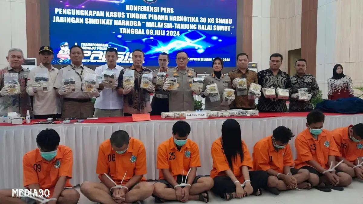 Kembangkan Tangkapan 30 Kg Sabu di Tol Bakauheni Selatan, Polda Lampung Ciduk Tujuh Sindikat Jaringan Malaysia