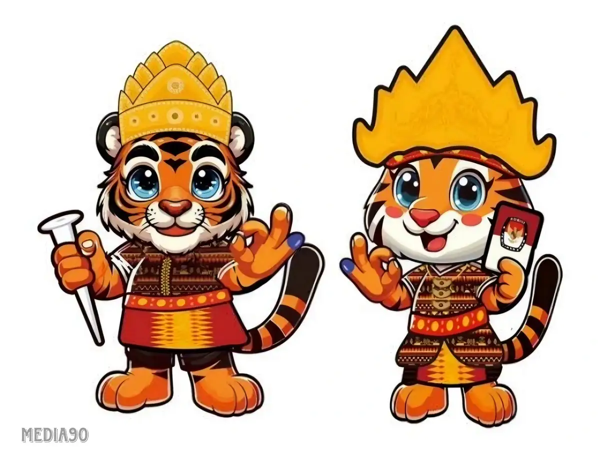 Tampil Pakai Siger dan Tapis, Maung dan Raung Jadi Maskot Pilgub Lampung 2024